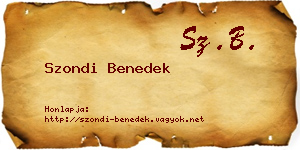 Szondi Benedek névjegykártya