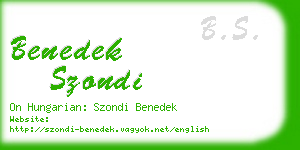 benedek szondi business card